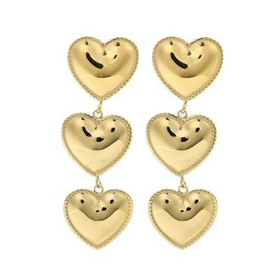 304 Stainless Steel Heart Dangle Stud Earrings for Women