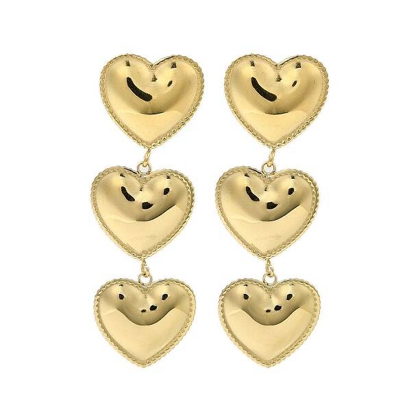304 Stainless Steel Heart Dangle Stud Earrings for Women