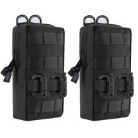 2 Pack Molle Pouches - Compact Water-Resistant EDC Pouch Bag Small Utility Pouch get 4 D buckles