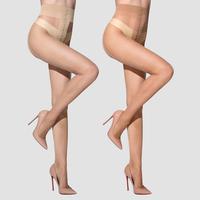 WiliW 2 Pairs Glitter Sheer Tights for Women, Sexy Shimmer Tights Shiny Elastic High Waist Pantyhose Transparent