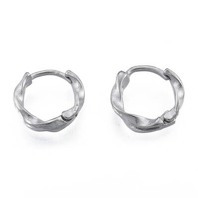 Non-Tarnish 316 Surgical Stainless Steel Twist Hoop Earrings for Men Women