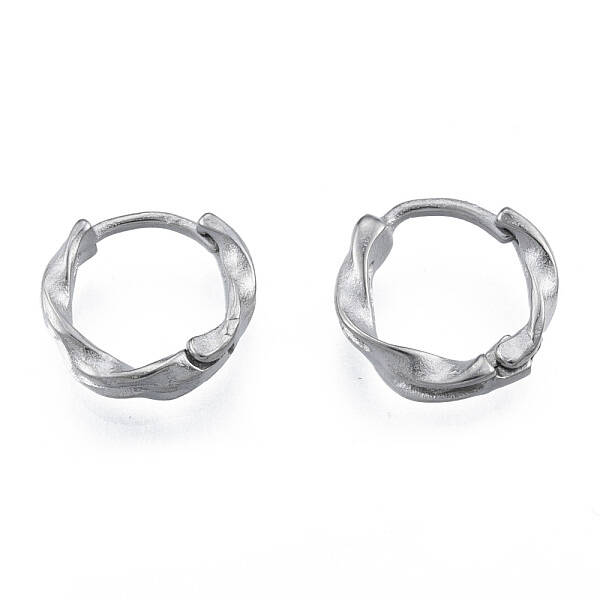 Non-Tarnish 316 Surgical Stainless Steel Twist Hoop Earrings for Men Women