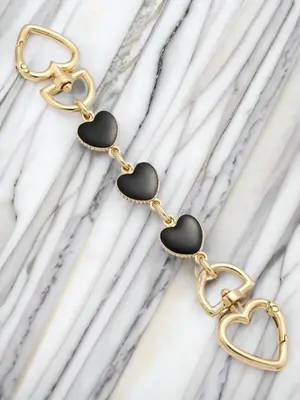 Love Shape Bag Strap Extender Chain, Bag Extension Chain Replacement Accessory, Purse Chain Charm for Women for Crossbody Bag...