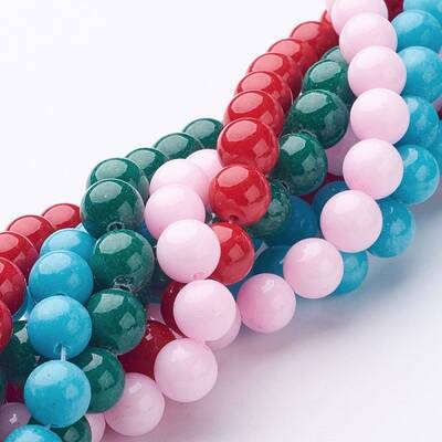Natural Dyed Yellow Jade Gemstone Bead Strands