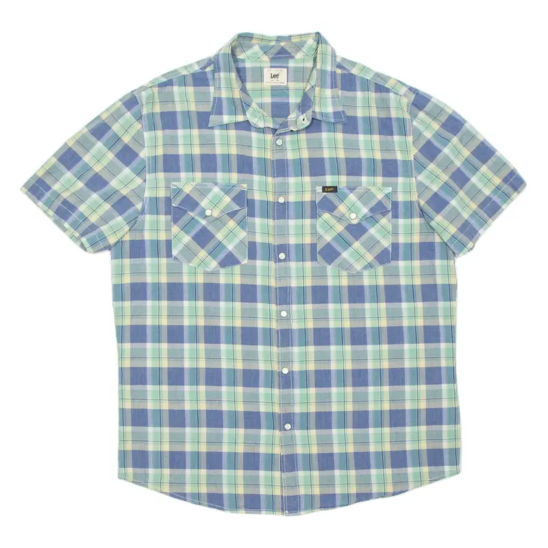 LEE Boys Shirt Blue Check XL