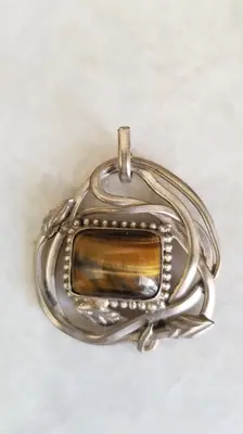 Silver Pendant - semi precious stone | Style: 4