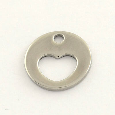 Tarnish Resistant 304 Stainless Steel Flat Round Charms