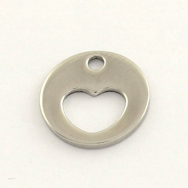 Tarnish Resistant 304 Stainless Steel Flat Round Charms