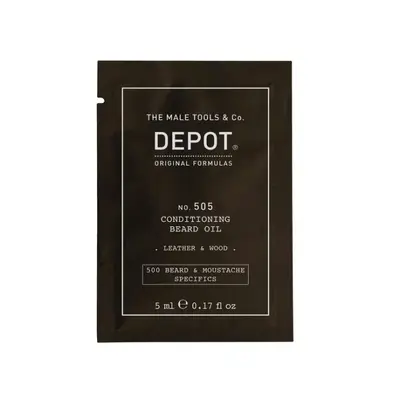 Depot Beard and Moustache Oil No. 505 with Vitamin E, 5 ml - Hydration and Shine for Beard and Skin