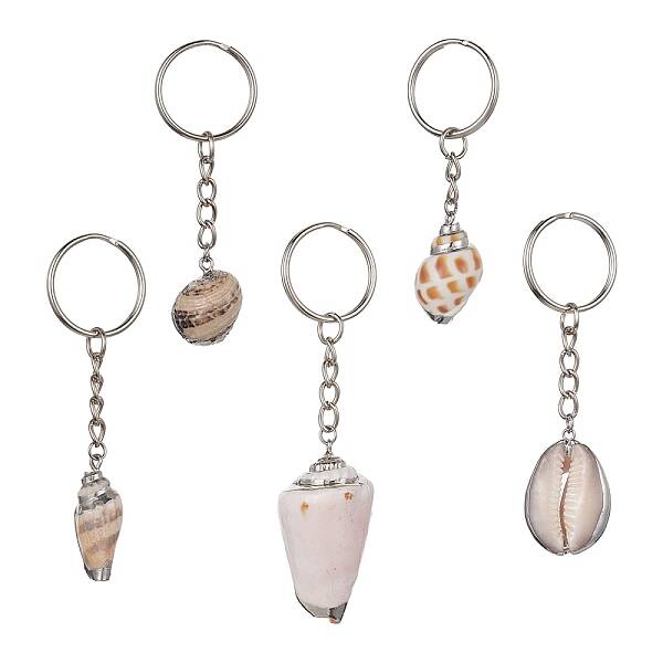 Natural Sea Shell Keychain