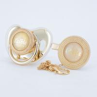 MIYOCAR Custom Gold Bling Baby Pacifier with Personalized Clip for Newborns and Babies Customized Baby Bling Binky &Clip Set ...