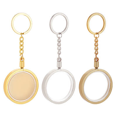 3pcs 3 colors Commemorative Coin Acrylic Pendant Keychain Sets