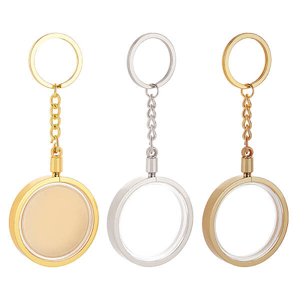 3pcs 3 colors Commemorative Coin Acrylic Pendant Keychain Sets