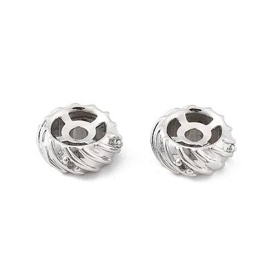 Brass Micro Pave Clear Cubic Zirconia Spacer Beads