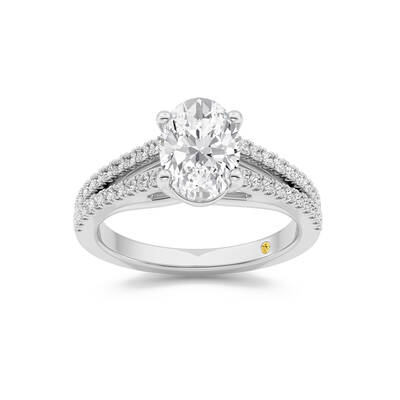 Nyx Split Shank Trellis Pavé Oval Lab Grown Diamond Engagement Ring | 10K White Gold 4 CT. TW.