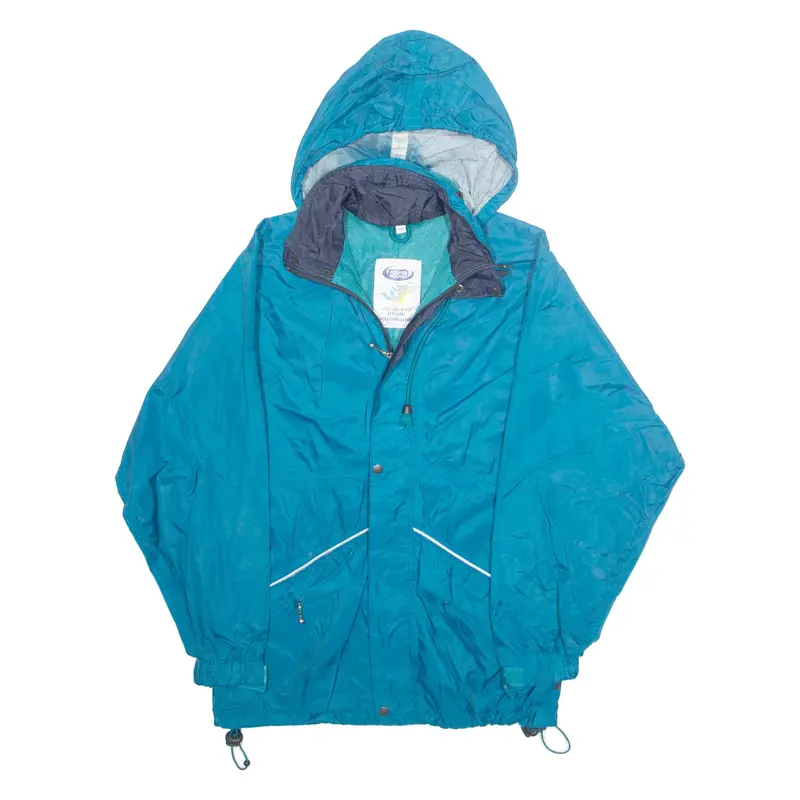 AQUA GUARD Mens Rain Coat Blue Hooded M