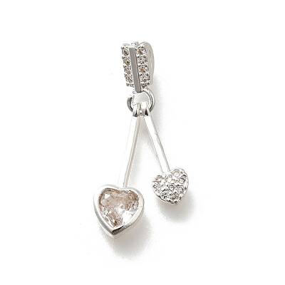 Brass Micro Pave Cubic Zirconia Pendants