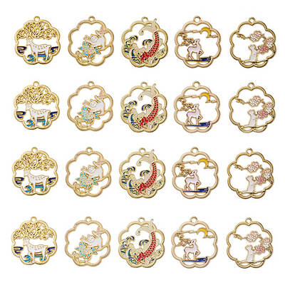 Golden Plated Alloy Enamel Pendants