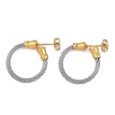 Ion Plating(IP) 304 Stainless Steel Twist Stud Earrings for Women