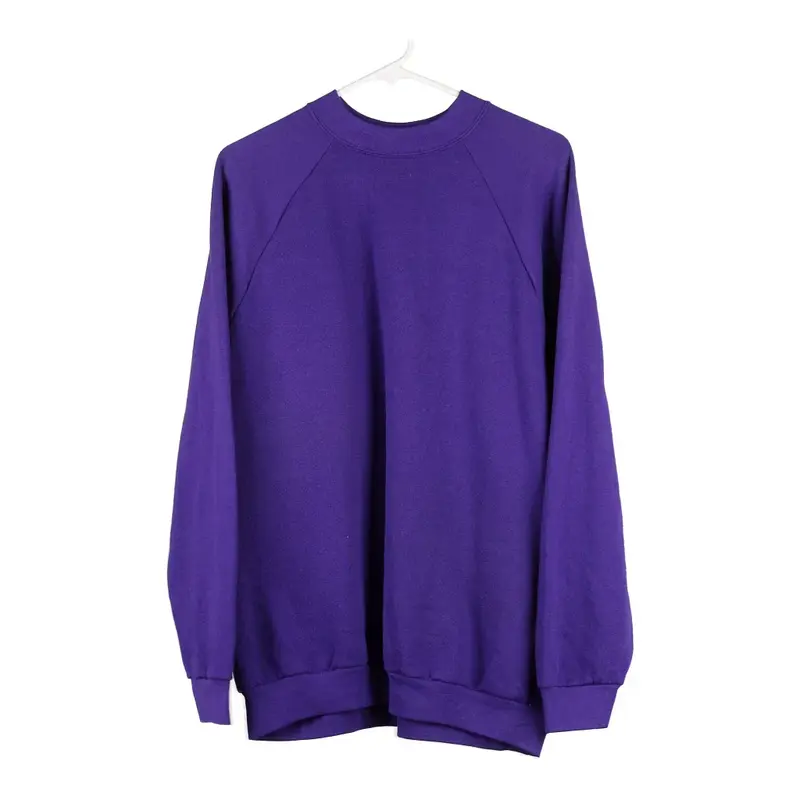 Fruit Of The Loom Sweatshirt - XL Purple Cotton Blend