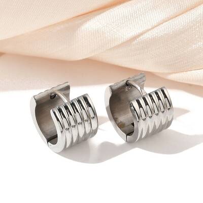 304 Stainless Steel Polishing Effect Hoop Earrings