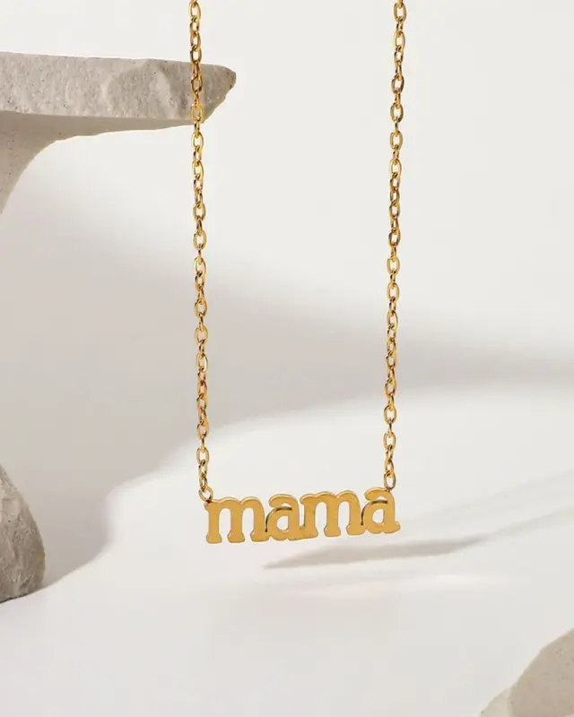 18K Gold Letter Chain Necklace - MAMA
