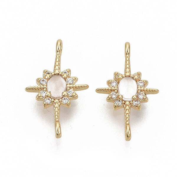 Brass Micro Pave Cubic Zirconia Links connectors