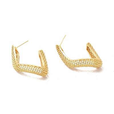 Rack Plating Brass Hollow Out Twist Stud Earrings for Women