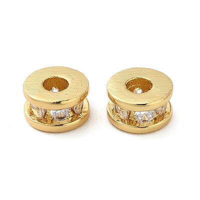 Rack Plating Brass Pave Cubic Zirconia Beads