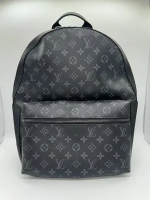 Pre-owned Louis Vuitton Coated Canvas Backpacks Monogram Eclipse Discovery MM Backpack for Men