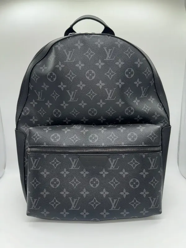 Pre-owned Louis Vuitton Coated Canvas Backpacks Monogram Eclipse Discovery MM Backpack for Men