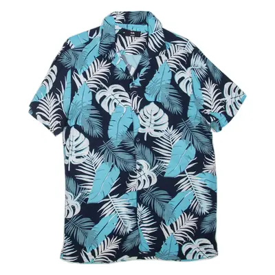 C&A Slim Fit Mens Hawaiian Shirt Blue Floral S