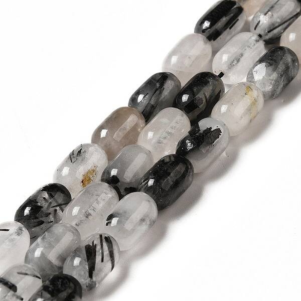 Natural Black Rutilated Quartz Beads Strands