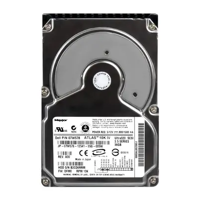 7W578 Dell 36GB Ultra-320 SCSI 10000 3.5-inch Hard Drive