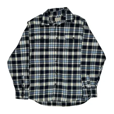 Jachs Checked Flannel Shirt - Medium Blue Cotton