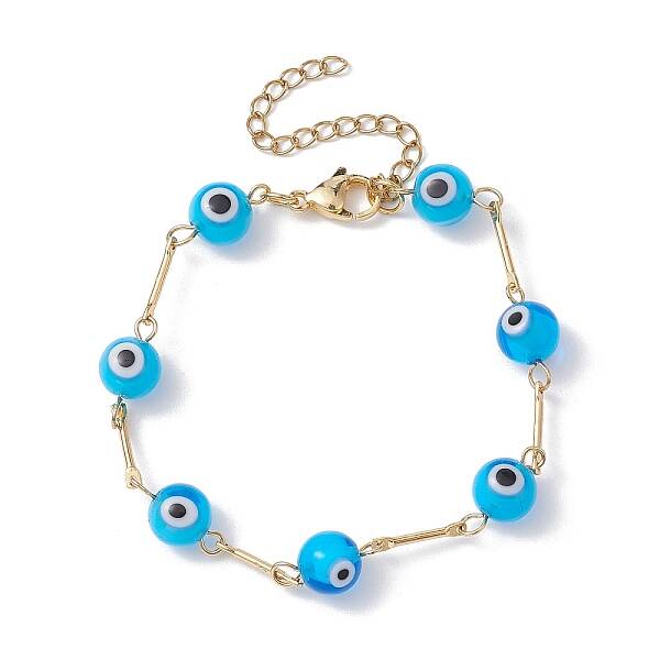 Lampwork Evil Eye Link Chain Bracelets