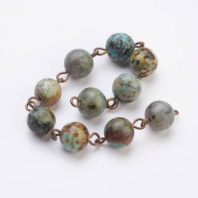 Handmade Natural African Turquoise(Jasper) Beaded Chains