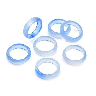 Dyed & Heated Natural Agate Finger Rings for Women