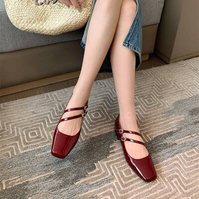 CHIKO Taisha Square Toe Block Heels Mary Jane Shoes