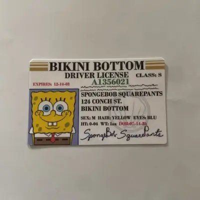 Bikini bottom card