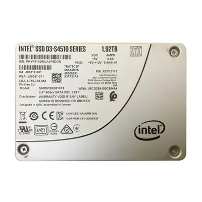 Intel SSDSC2KB019T8 | D3 S4510 1.92TB Triple-Level Cell SATA 6Gb/s 2.5-Inch Solid State Drive