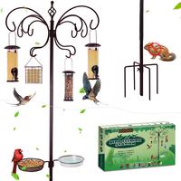 94 Inch Metal Bird Feeding Station, Squirrel-proof Bird Feeder Pole, Complete Multi-Feeder Poles Kit with Four Additional Fee...