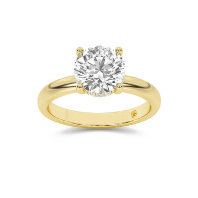 Firefly Hidden Halo Round Lab Grown Diamond Engagement Ring | 18K Yellow Gold 2 5/8 CT. TW.