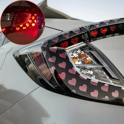 Heart Pattern Car Tail Light Sticker, Cute Tail Light Cover Stickers, Universal DIY Car Decorative Sticker for Women & Men, B...