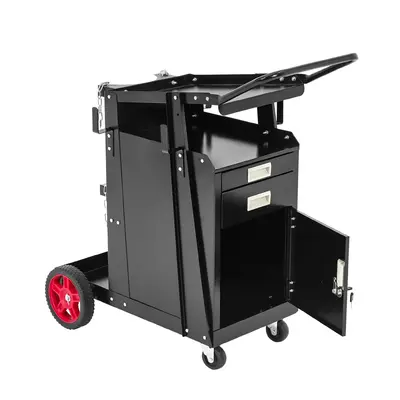Garvee Welding Cart Heavy Duty Carbon Steel with Drawers & Cabinet, Gas Tank Holder, 220lb Capacity, Rolling Cart with Handle...