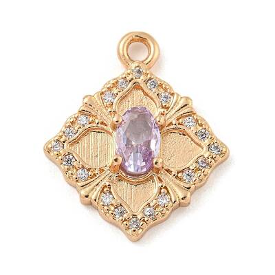 Brass Micro Pave Cubic Zirconia Pendants