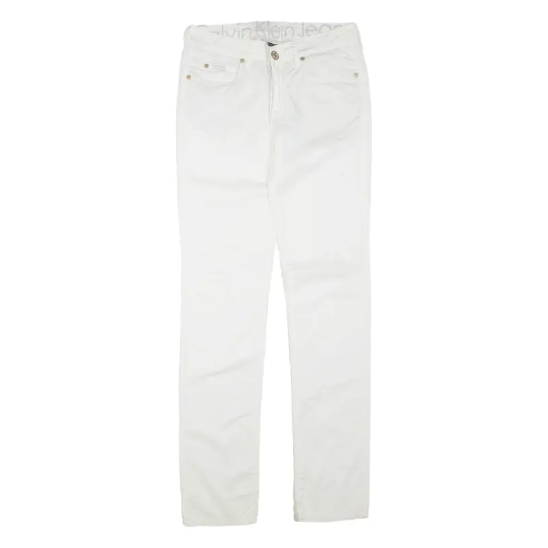 CALVIN KLEIN JEANS Womens Trousers White Regular Skinny W28 L34