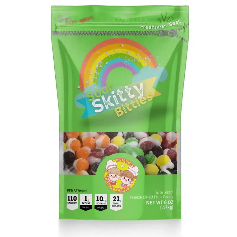 SOUR SKITTY BITTIES - CRUNCHY BITE SIZED *SoUr* FRUIT FLAVORED CANDY SNACK