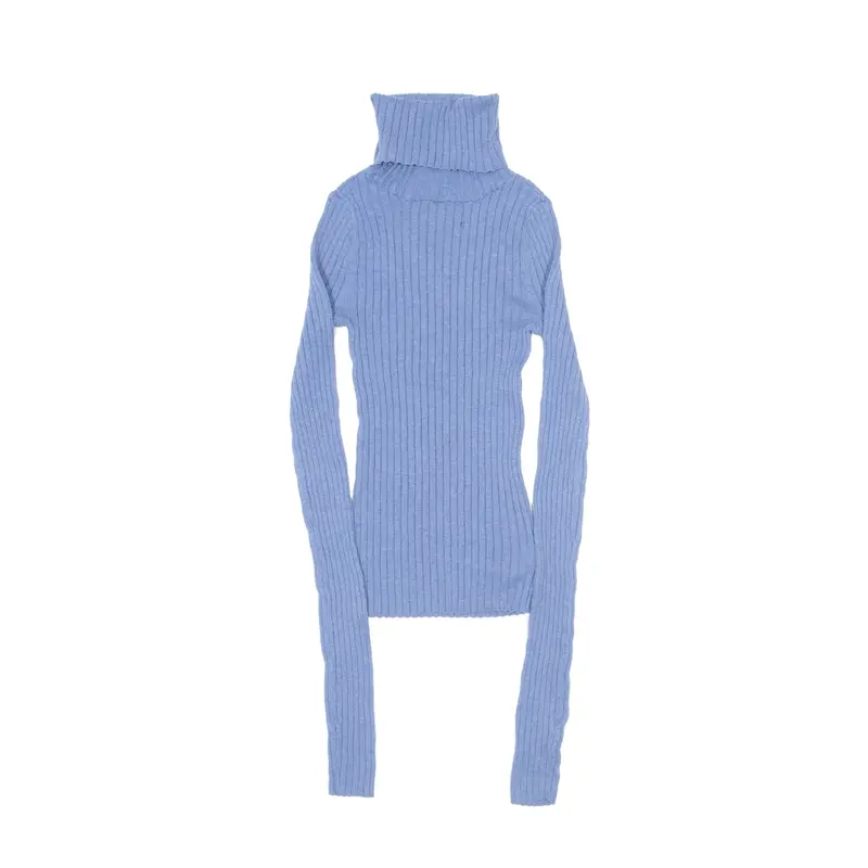AMERICAN EAGLE Super Stretch Jumper Blue Tight Knit Roll Neck Womens XXS