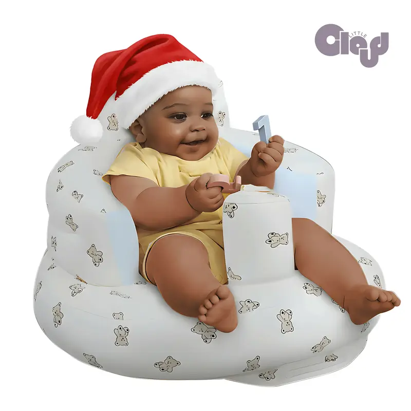 Inflatable Baby Seat 3+ Months, Built-in Air Pump Baby Seat for Kids, Toddler, Blow-up Baby Chair with Back Support, Breathab...